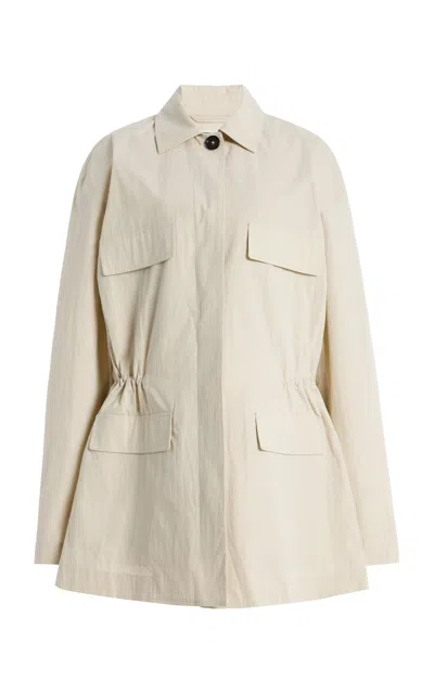 Totême Toteme Cinched Cotton-nylon Utility Jacket In Metallic