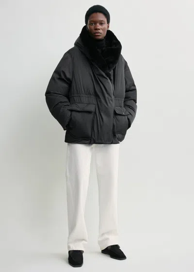 Totême Cinched Puffer Jacket Black In Multi