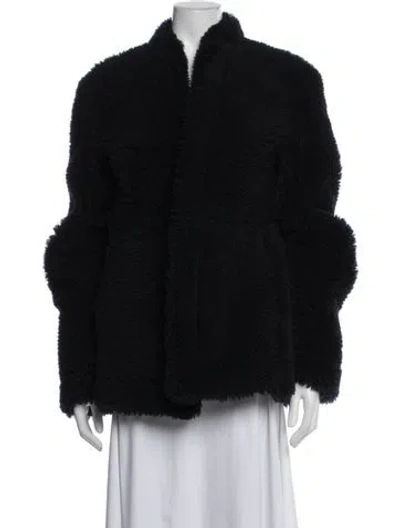 Pre-owned Totême Cinched Shearling Shearling Fur Jacket In Black