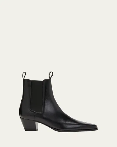 Totême City Calfskin Chelsea Ankle Boots In Black
