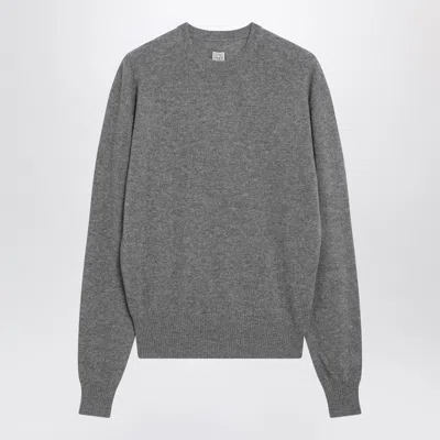 Totême Toteme Classic Cashmere Crewneck Sweater In Mid Grey Melange In Gray