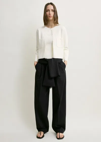 Totême Classic Compact Knit Cardigan White