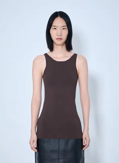 Totême Classic Compact Knit Tank In Brown