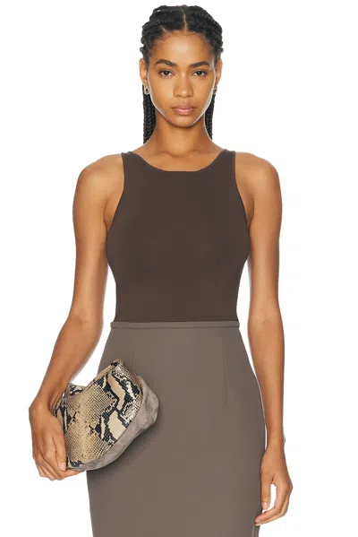Totême Classic Compact Knit Tank Top In Brown