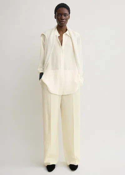 Totême Classic Crepe Shirt Milk In Black