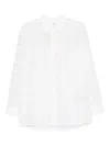 Totême Sheer Geometric Crochet Shirt With Long Sleeves In White