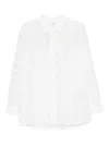 Totême Sheer Geometric Crochet Shirt With Long Sleeves In White