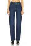 Totême Classic Cut Full Length Straight Leg Jeans In Blue