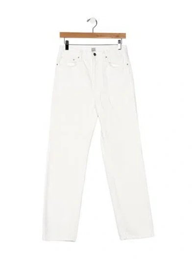 Pre-owned Totême Classic Cut Denim Full Length Straight Leg Jeans In White