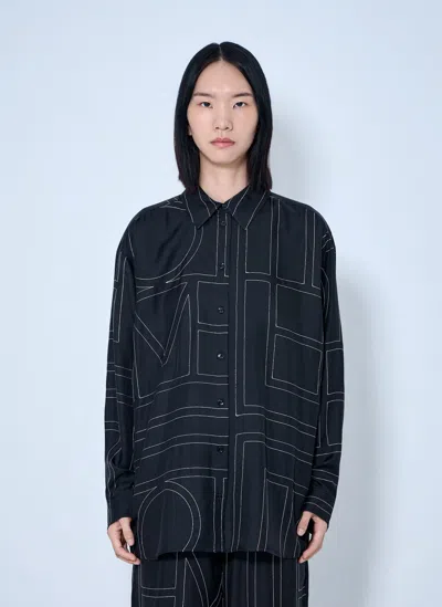 Totême Classic Embroidered Shirt In Black