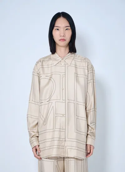 Totême Classic Embroidered Shirt In Cream