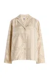 Totême Toteme Women's Ivory Monogram Monogram-embroidered Relaxed-fit Silk-twill Pyjama Top In White
