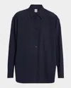 Totême Classic Fluid Button-front Shirt In Blue