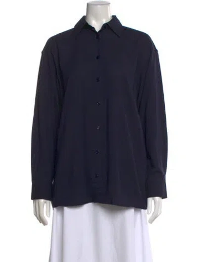 Pre-owned Totême Classic Fluid Shirt Long Sleeve Button-up Top In Blue