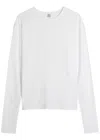 Totême Classic Long-sleeve Lyocell And Cotton T-shirt In White
