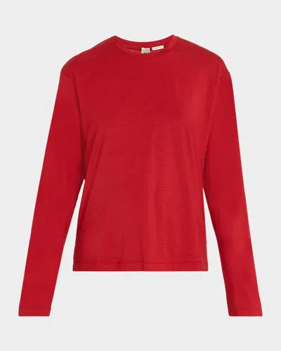 Totême Toteme Classic Long Sleeve T-shirt In Red