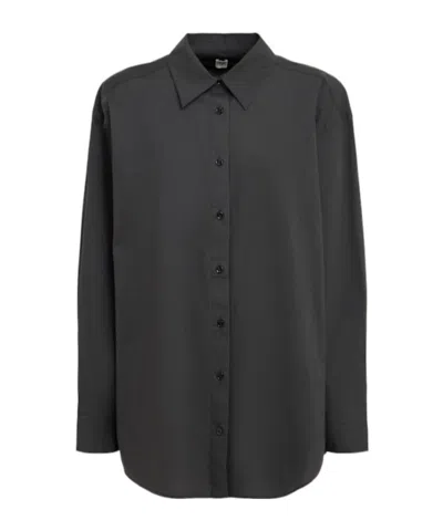Totême Classic Organic Cotton Tumbled Shirt In Black