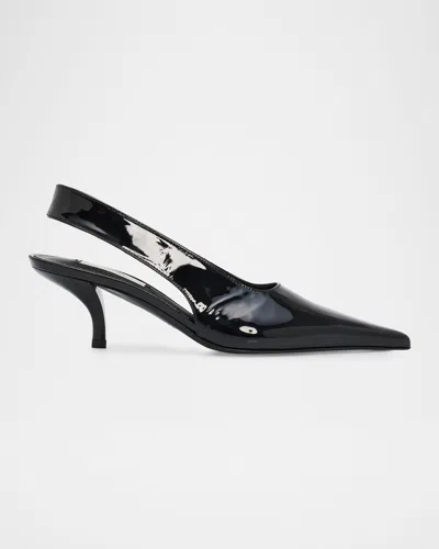Totême Classic Patent Leather Slingback Pumps In Black