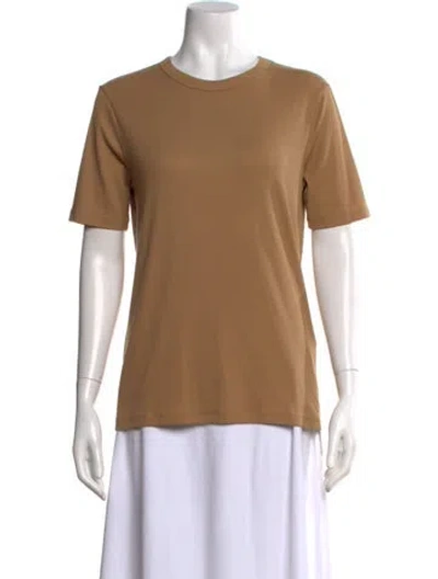 Pre-owned Totême Classic Rib Tee Crew Neck T-shirt In Brown
