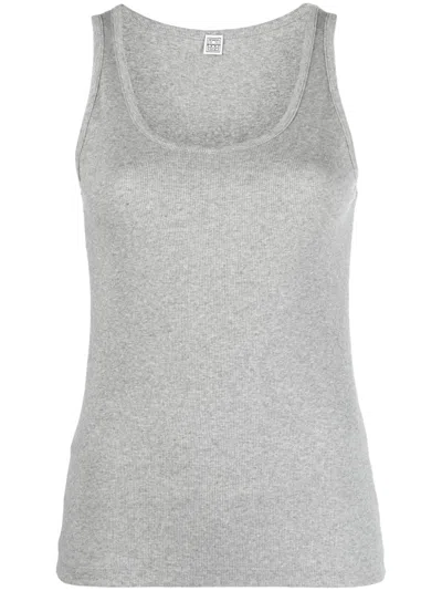 Totême Classic Ribbed Tank Top In Grey