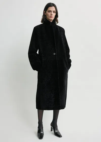 Totême Classic Shearling Coat Black