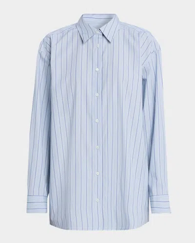 Totême Classic Stripe Button-front Shirt In Blue