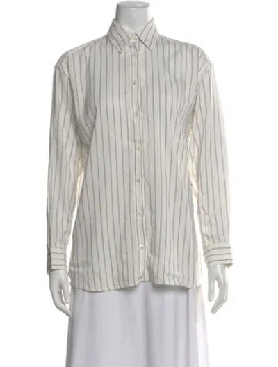 Pre-owned Totême Classic Stripe Shirt Striped Button-up Top In Gray