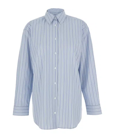 Totême Classic Striped Shirt In Blue