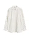 Totême Striped Shirt With Inward Box Pleat