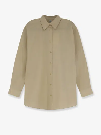 Totême Classic Tumbled Organic Cotton Shirt In Sand