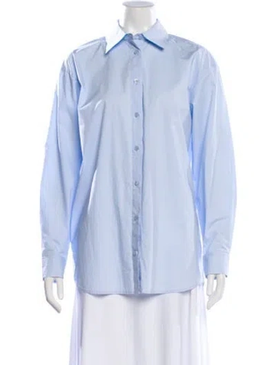 Pre-owned Totême Classic Tumbled Shirt Long Sleeve Button-up Top In Blue