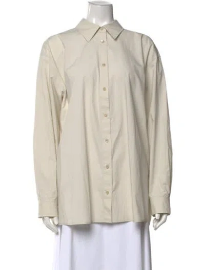 Pre-owned Totême Classic Tumbled Shirt Long Sleeve Button-up Top In Neutrals