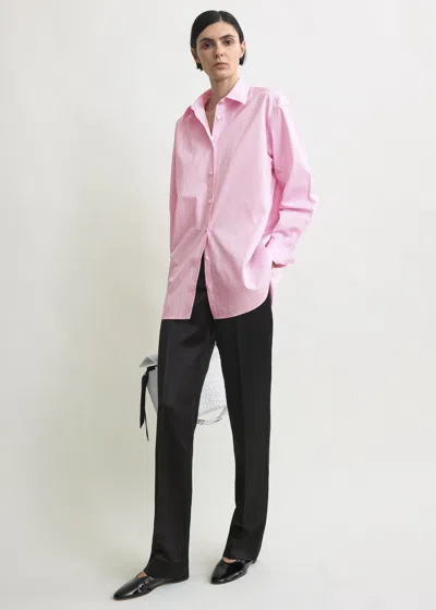 Totême Classic Tumbled Striped Shirt White/bloom In Pink