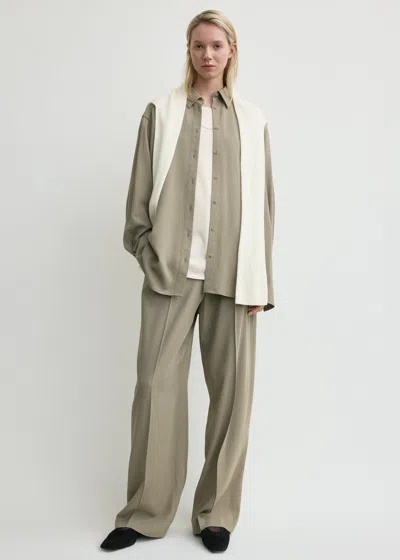 Totême Classic Tuxedo Shirt Taupe In Neutral