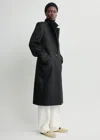 Totême Classic Winter Coat Black In Black