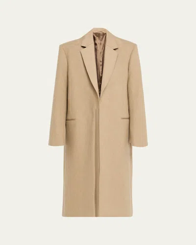 Totême Classic Wool Single-breasted Winter Coat In Brown