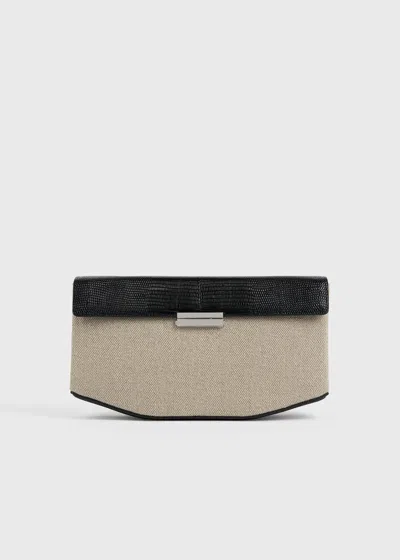 Totême Clip Canvas Shoulder Beige/black In Multi