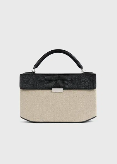 Totême Clip Canvas Top Handle Beige/black In Multi