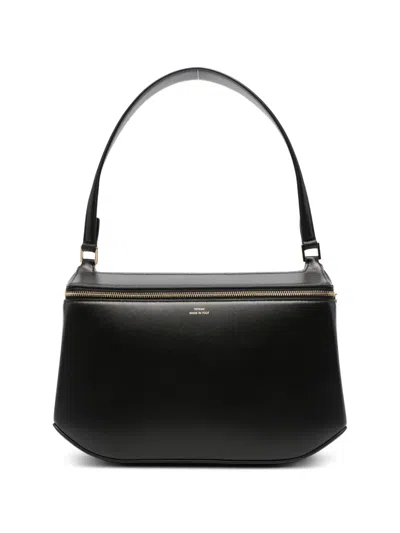 Totême Clip Leather Shoulder Bag In Black