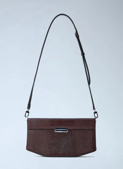 Totême Clip Lizard-embossed Shoulder Bag In Brown