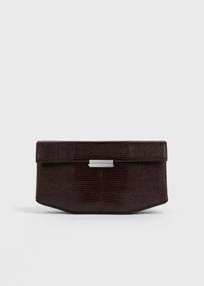 Totême Clip Lizard-effect Leather Shoulder Bag In Brown
