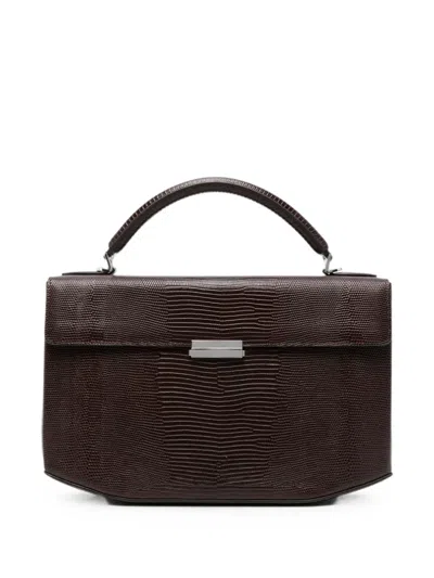Totême Lizard Embossed Leather Top Handle Bag In Pattern