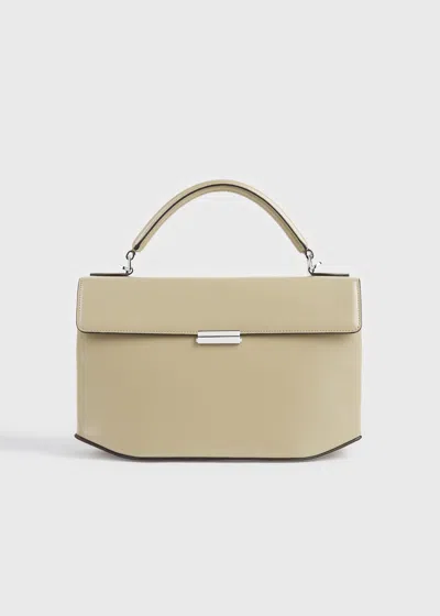 Totême Clip Polished-leather Top Handle Cashew In Neutral