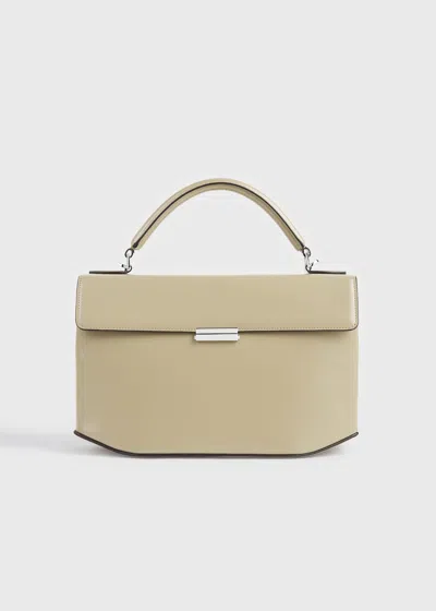 Totême Clip Polished-leather Top Handle Cashew In Neutral