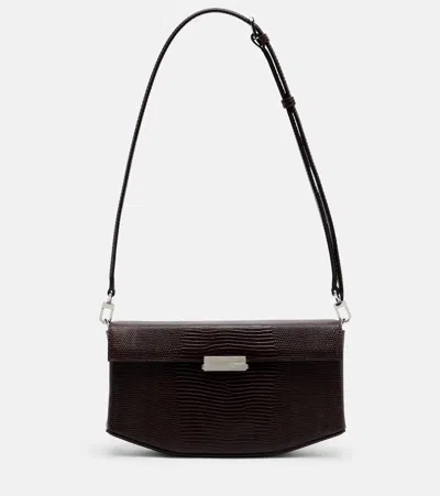 Totême Clip Small Leather Shoulder Bag In Brown