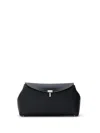 Totême Clutch Bag In T-lock Leather Black Toteme In Black