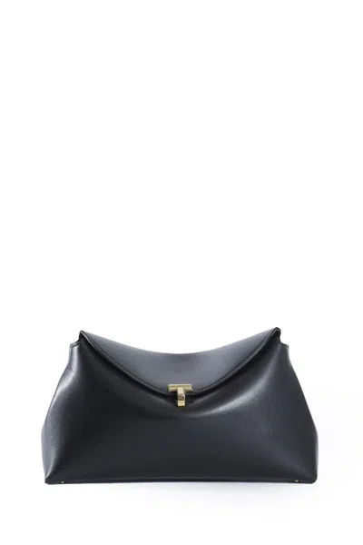 Totême Toteme T-lock Mini Patent Leather Clutch In Black
