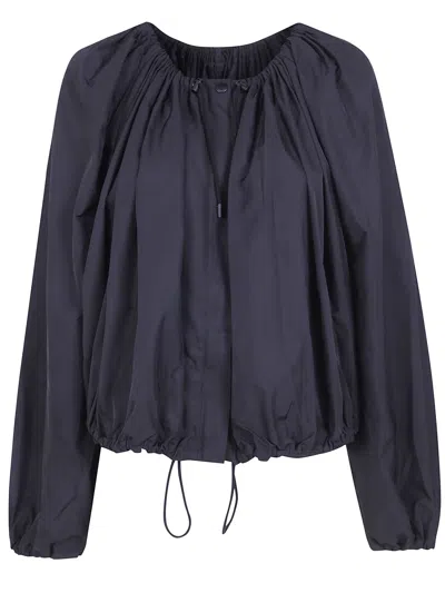 Totême Coat Gathered Parachute Coat In Black