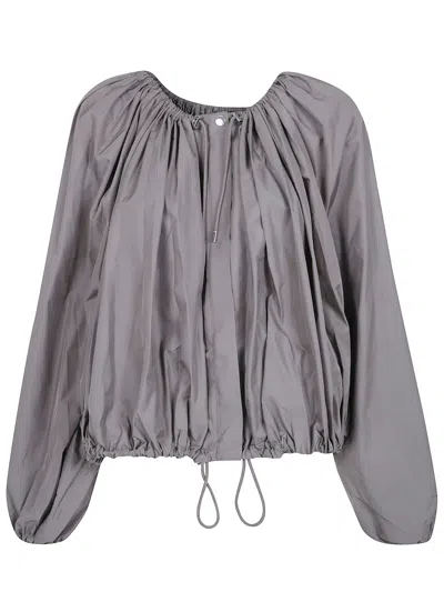 Totême Gathered Parachute Coat In Gray