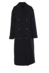 Totême Shield Oversized Double-breasted Wool-blend Coat In Black